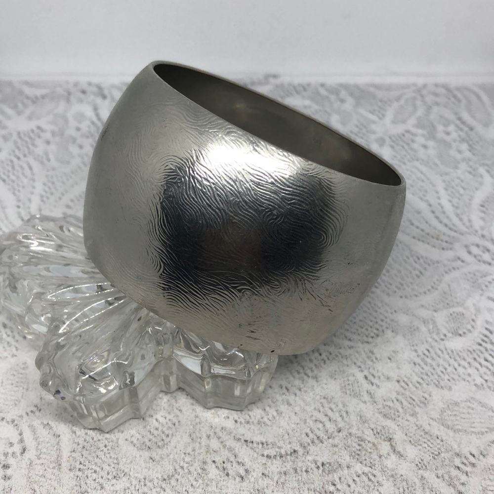 Express Silver Tone Textured Wide Statement Bangle Bracelet.